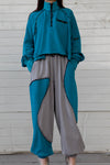 WINDOWSEN Patchwork Sweatpants WA21-G4-01-C2 White & Blue PW9